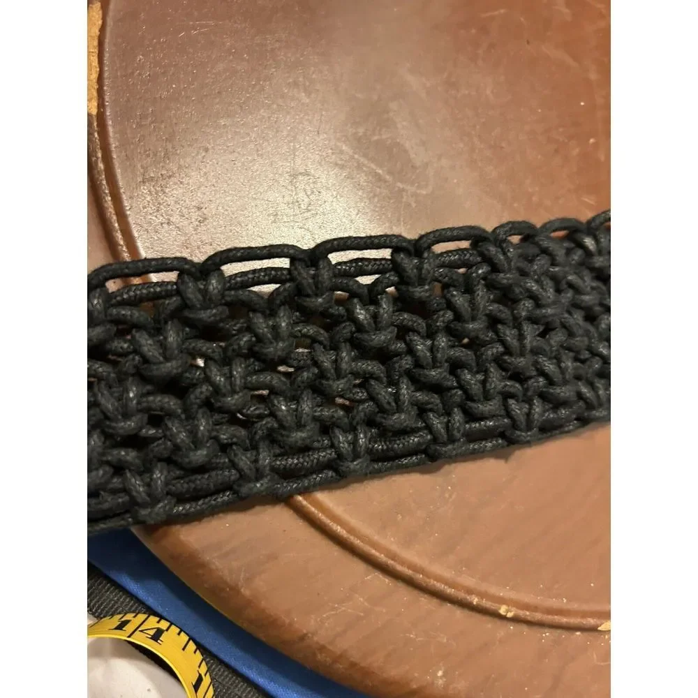 Vintage Genuine Leather Braided Black Belt Size S‎ Boho Western Hippie Cowgirl